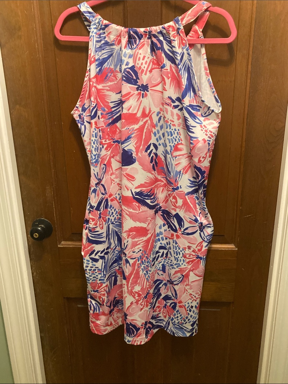 Cynthia Steffe Pink & Blue Tropical-Print Mini Dress